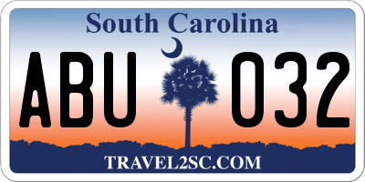 SC license plate ABU032