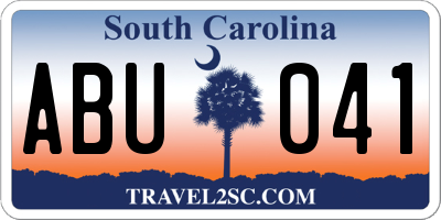 SC license plate ABU041