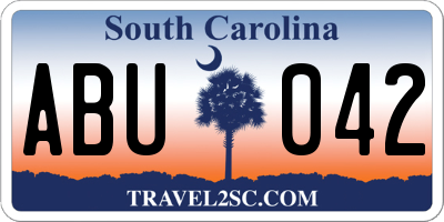 SC license plate ABU042