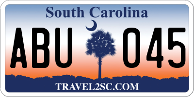 SC license plate ABU045