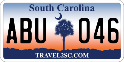 SC license plate ABU046