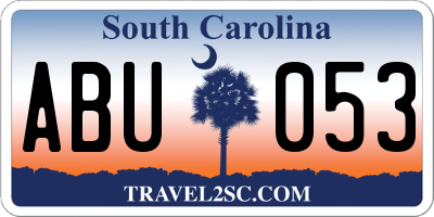 SC license plate ABU053