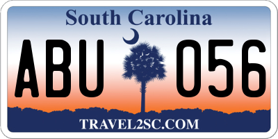 SC license plate ABU056