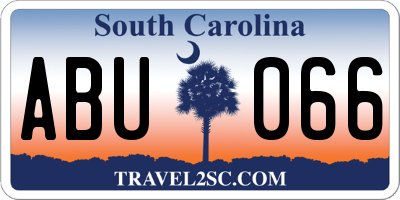 SC license plate ABU066