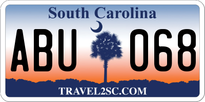 SC license plate ABU068