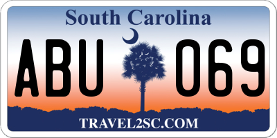 SC license plate ABU069