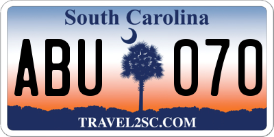 SC license plate ABU070