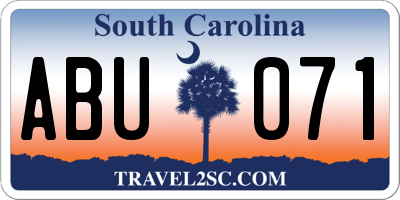 SC license plate ABU071