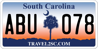 SC license plate ABU078