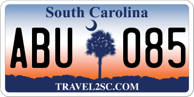 SC license plate ABU085