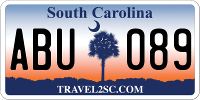 SC license plate ABU089