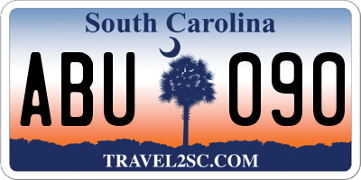 SC license plate ABU090