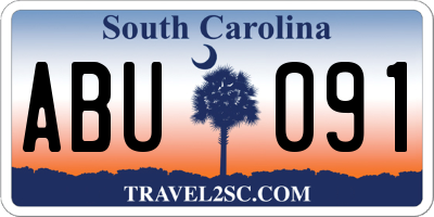 SC license plate ABU091