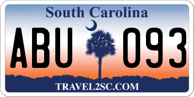 SC license plate ABU093