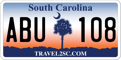 SC license plate ABU108