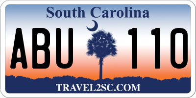 SC license plate ABU110