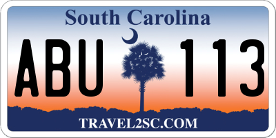 SC license plate ABU113