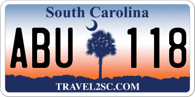 SC license plate ABU118