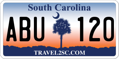 SC license plate ABU120