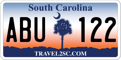 SC license plate ABU122