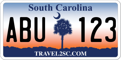 SC license plate ABU123