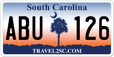 SC license plate ABU126