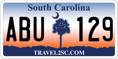 SC license plate ABU129