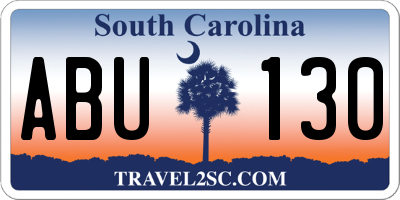 SC license plate ABU130