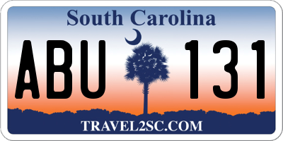 SC license plate ABU131