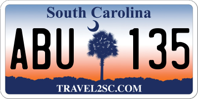 SC license plate ABU135