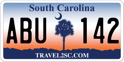 SC license plate ABU142