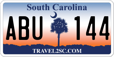 SC license plate ABU144