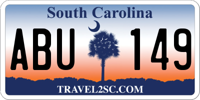 SC license plate ABU149