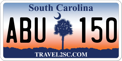 SC license plate ABU150