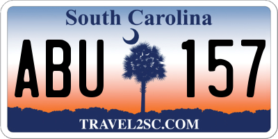 SC license plate ABU157