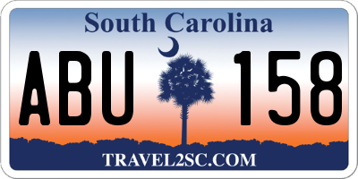 SC license plate ABU158