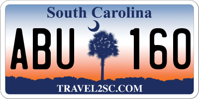 SC license plate ABU160