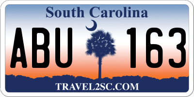 SC license plate ABU163