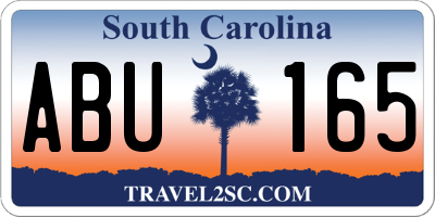 SC license plate ABU165