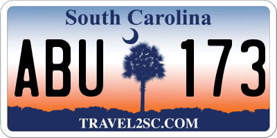 SC license plate ABU173