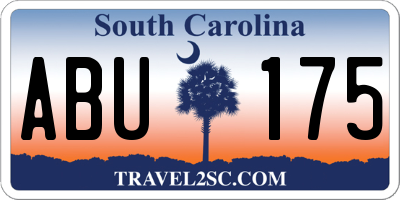 SC license plate ABU175