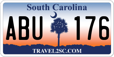 SC license plate ABU176