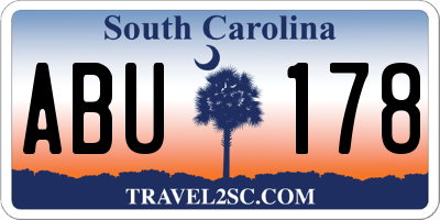 SC license plate ABU178