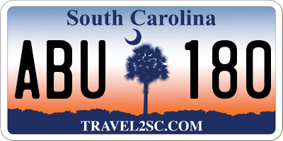 SC license plate ABU180