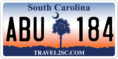 SC license plate ABU184