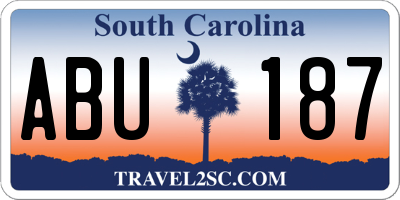 SC license plate ABU187
