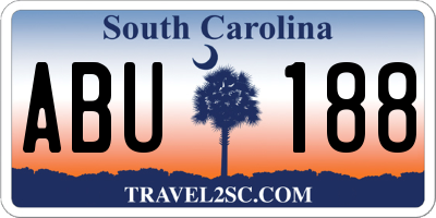 SC license plate ABU188