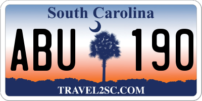 SC license plate ABU190