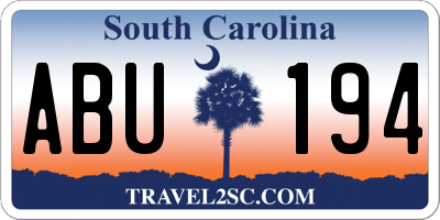 SC license plate ABU194