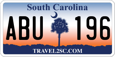 SC license plate ABU196